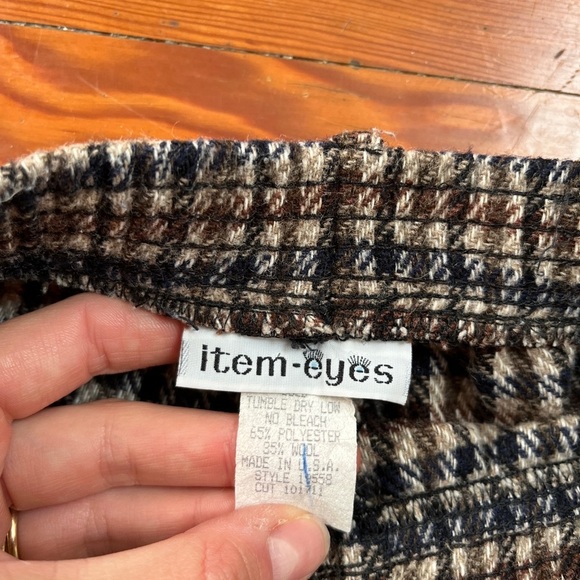 Vintage Item Eyes Checkered plaid Pants in Black and Brown - Picture 6 of 6